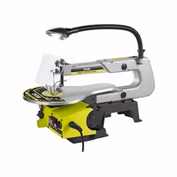 La scie a chantourner stationnaire RYOBI 70W - 405mm RSW1240G est idéale pour les découpes complexes et fines dans le bois, l ...