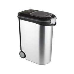 Curver - Conteneur a croquettes pour chien 20 kg - 54L - Aspect métal