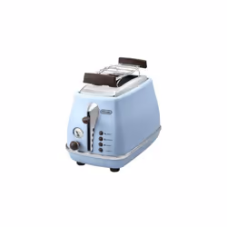 Le Grille Pain Icona Vintage DELONGHI CTOV 2103.AZ est un grille-pain de 900W avec 2 fentes de 14 x 3.5 cm et un thermostat a ...