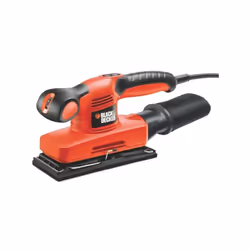 La ponceuse vibrante 1/3 feuille filaire 240W BLACK+DECKER (livrée en coffret + 5 abrasifs) - KA320EKA-QS est équipée d'un sy ...