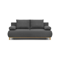Sans Marque - Banquette convertible 3 places mika - Tissu gris - Coffre de rangement - l 192 x h 84 x p 93 cm