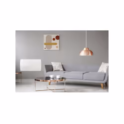 Radiateur  électrique fixe a inertie seche céramique 1500W OCEANIC Rubis - Façade verre - Blanc - NF