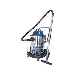 L'aspirateur professionnel eau et poussiere ASP50-ES de SCHEPPACH équipé de son immense cuve de 50 L en acier inoxydable ne r ...