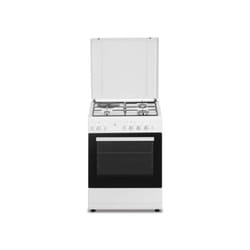 Cuisiniere mixte CONTINENTAL EDISON CECM60FCW - 3 feux gaz + 1 électrique - L59,8 x P61 xH83 cm - Blanc