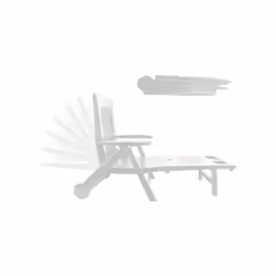 Chaise longue IPAE Progarden Zircone Pliable Avec des roues Blanc polypropylène (72 x 195 x 101 cm)
