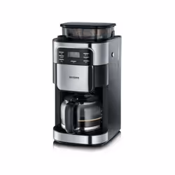 Cafetiere filtre avec moulin intégré - Design de qualité avec éléments en inox - Ecran LCD avec minuterie - Moulin désactivab ...
