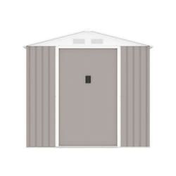 Abri de jardin en métal 4,07 m² - 213 x 191 x 195 cm - mars -Kit d'ancrage inclus, 2 portes coulissantes - Taupe
