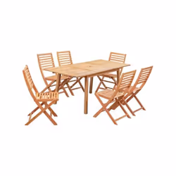 Cet ensemble de repas de jardin en bois d'eucalyptus FSC est parfait pour accueillir jusqu'a 6 personnes. Il est composé d'un ...
