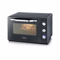 Le four posable XXL a chaleur tournante SEVERIN est doté d'une capacité de 60 L et d'une puissance de 2 200 W jusqu'a 230°C.  ...