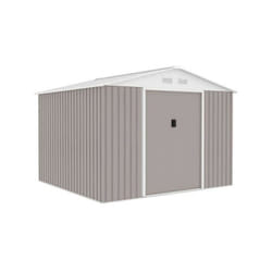 Abri de jardin en métal 7,06 m² - 277 x 255 x 202 cm - mercure - Kit d'ancrage inclus, 2 portes coulissantes - Taupe