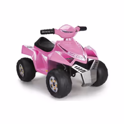 Le QUAD RACY PINK avec sa couleur rose est conçu pour amuser les petits en toute sécurité. L'accélérateur électrique se contr ...