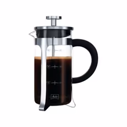 Découvrez la cafetiere a piston 8 tasses de haute qualité de MELITTA. Légere et résistante a la chaleur, elle dispose d'un co ...