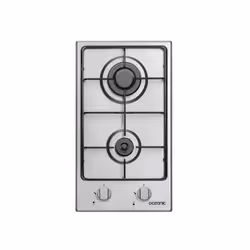 Plaque de cuisson encastrable gaz OCEANIC - inox - 2 foyers - allumage 1 main - boutons - 2 niveaux de puissance (1000W et 30 ...
