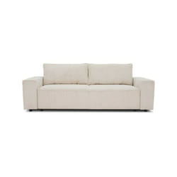 Canapé droit convertible 3 places josh - velours côtelé beige - Coffre de rangement - L239xP86xH85cm