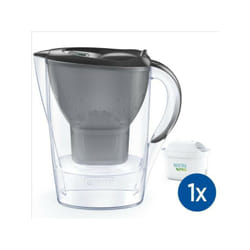 Brita - Carafe filtrante Marella Graphite - Capacité 2,4L dont 1,4L d'eau filtrée - 1 Cartouche Maxtra Pro All-In-1 incluse