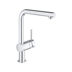Grohe - Mitigeur évier Minta 32168000 - Douchette extractible - Bec l - Bec tube pivotant 360° - Clapet anti-retour - Chrome