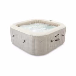 Découvrez le spa gonflable carré Intex Chevron 4 places avec technologie Fiber Tech et matiere PVC laminé triple épaisseur. M ...