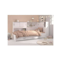 PARISOT SCOOP Lit Enfant l90x L200 cm avec 3 meubles de rangement - Contemporain - Décor blanc