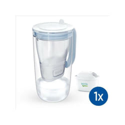 Brita - Carafe filtrante en verre Model One bleue - Capacité 2,5L dont 1,5L d'eau filtrée - 1 Cartouche Maxtra Pro All-In-1 in