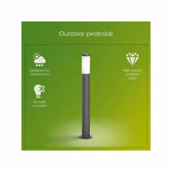 Le lampadaire d'extérieur Philips UTRECHT en acier inoxydable haut de gamme et matériaux synthétiques de haute qualité produi ...