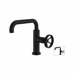 Ce mitigeur lavabo industriel ROUSSEAU est doté d'un bec mobile et d'une poignée en métal décor strié revetue de couleur noir ...