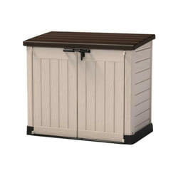 Coffre de rangement extérieur KETER en résine 1200 litres Beige et marron - Range Poubelles ou vélo