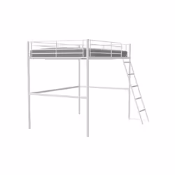 Le lit mezzanine ELIOT en métal époxy de couleur blanche est idéal pour les petites pieces. Avec ses dimensions de couchage d ...