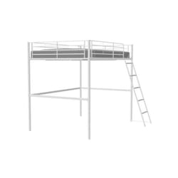 Lit mezzanine en métal - eliot - Blanc - 140 x 200 cm - Sommier inclus