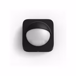 Le détecteur de mouvement extérieur Philips Hue est un objet connecté de couleur noire. Il fonctionne avec des piles et est c ...