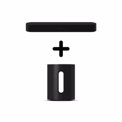 Barre de son Sonos Beam Gen2 Dolby Atmos Noir + Caisson de basses sans fil Sub Mini Noir