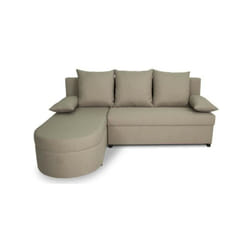 Canapé d'angle convertible réversible 3 places jen - Tissu Beige - Style contemporain - L196 x H88 x P159 cm