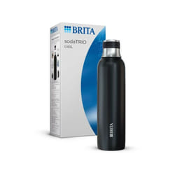Machine a Soda Bouteille isotherme BRITA - Compatible SodaTRIO - Capacité 0,65L - Acier Inoxydable - Noire