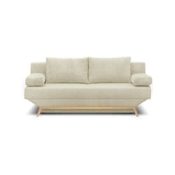 Sans Marque - Banquette convertible 3 places - Coffre de rangement - Tissu velours côtelé beige - l 190 x h 92 x p 84 cm - teijo
