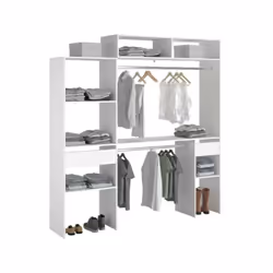 Le kit dressing Artic extensible Blanc est un meuble d'entrée ajustable de dimensions L198 x P40 x H202 cm. Il est composé d' ...