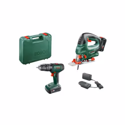 Pack outils BOSCH Perceuse a percussion Universal Impact 18V + Scie sauteuse PST 18 + 2 batteries 2,0 Ah + chargeur AL 18V-20 ...