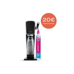 Machine a Soda SODASTREAM Art - Machine a Eau Pétillante Noire - Pack 1 Bouteille 1L Compatible Lave-Vaisselle + 1 Recharge de Gaz 60L a Clips