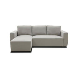 Canapé d'angle convertible réversible 3 a 4 places - PHARELL - Tissu beige - Coffre de rangement - L 224 x P 155 x H 85 cm