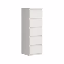 Cette commode CHELSEA en bois de panneaux de particules est dotée de 5 tiroirs avec poignées moulées. Ses dimensions sont L 4 ...