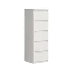 Commode chelsea 5 tiroirs - l 41,8 x p 42,2 x h 128,1 cm- Décor blanc mat