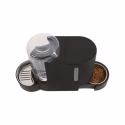 Distributeur de croquettes et d'eau M.PETS DUPLO 1,3kg/3L - 40x16.2x29.1 cm - Noir