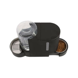 Distributeur de croquettes et d'eau M.PETS DUPLO 1,3kg/3L - 40x16.2x29.1 cm - Noir