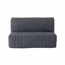 Banquette BZ 2 places - tissu gris anthracite 100% coton - Style contemporain - matelas 9cm d'épaisseur - DREAM