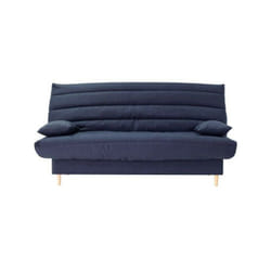 Sans Marque - Clic clac 3 places - bleu foncé - Couchage 125x190 cm - Avec coussins
