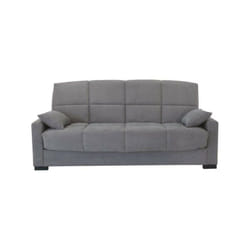 Canapé clic clac 3 places - Gris clair - Matelas 14 cm - 130 x 190 cm - megan