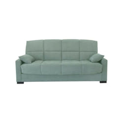 Sans Marque - Clic clac 3 places megan 14 - Tissu Soro vert amande - Avec accoudoirs - Couchage 130x190 cm - L223 x P96 x H103 cm
