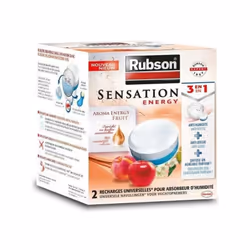 La recharge parfumée RUBSON SENSATION 3en1 Aroma Energy Fruit est spécialement conçue pour l'absorbeur d'humidité Sensation. ...