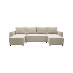Canapé d'angle convertible panoramique 5 a 6 places, avec coffre tissu velours Perle 100% Polyester L297xP155xH85, coffre de  ...