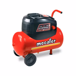 Compresseur MECAFER - 24L 1.5HP OILESS + T+ SBC - Pression maximale: 8 bar - Vitesse de rotation: 3400 trs/min - Fréquence d' ...