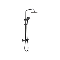 Colonne de douche Oceanic Mitigeur thermostatique - Pomme haute ronde diametre 20 cm - Noir mat