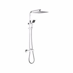 Oceanic Colonne de douche - Dimensions : L.57,3 x l.30 x H. (82-126) cm - Pomme haute : orientable, extra plate, carrée 30x30 ...